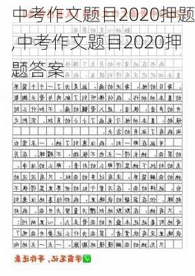 中考作文题目2020押题,中考作文题目2020押题答案-第3张图片-星梦范文网