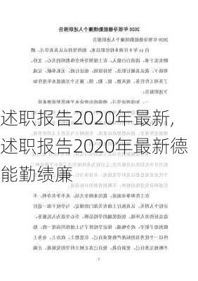 述职报告2020年最新,述职报告2020年最新德能勤绩廉-第2张图片-星梦范文网