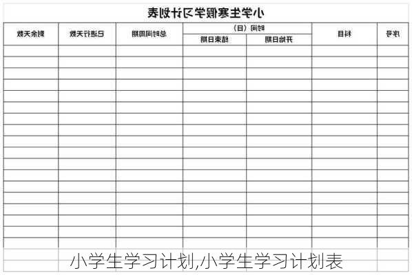 小学生学习计划,小学生学习计划表-第3张图片-星梦范文网