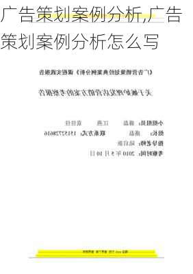 广告策划案例分析,广告策划案例分析怎么写-第2张图片-星梦范文网