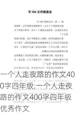 一个人走夜路的作文400字四年级,一个人走夜路的作文400字四年级优秀作文-第3张图片-星梦范文网