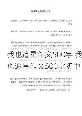 我也追星作文500字,我也追星作文500字初中-第3张图片-星梦范文网