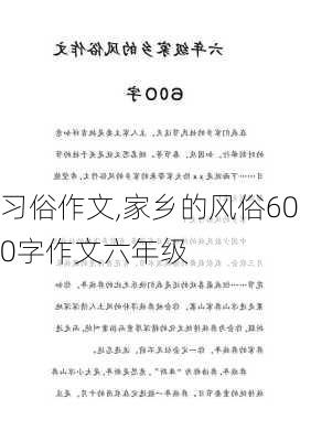 习俗作文,家乡的风俗600字作文六年级-第2张图片-星梦范文网