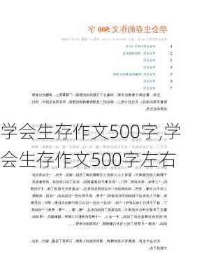 学会生存作文500字,学会生存作文500字左右