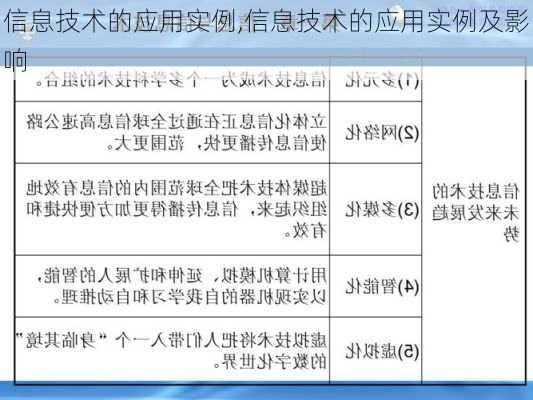 信息技术的应用实例,信息技术的应用实例及影响