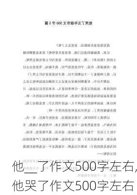 他__了作文500字左右,他哭了作文500字左右