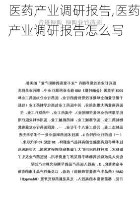 医药产业调研报告,医药产业调研报告怎么写-第2张图片-星梦范文网