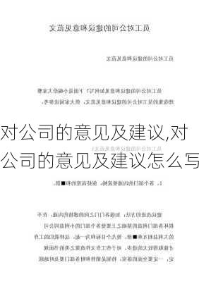 对公司的意见及建议,对公司的意见及建议怎么写-第2张图片-星梦范文网