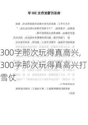 300字那次玩得真高兴,300字那次玩得真高兴打雪仗-第1张图片-星梦范文网