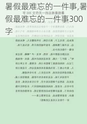 暑假最难忘的一件事,暑假最难忘的一件事300字-第1张图片-星梦范文网