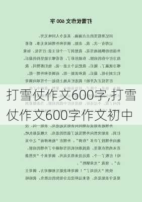 打雪仗作文600字,打雪仗作文600字作文初中-第1张图片-星梦范文网