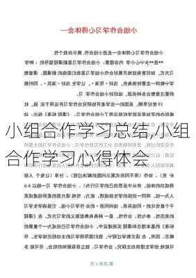 小组合作学习总结,小组合作学习心得体会-第2张图片-星梦范文网