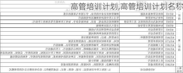 高管培训计划,高管培训计划名称-第2张图片-星梦范文网