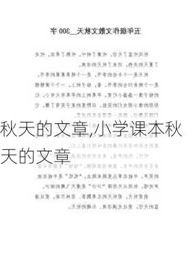 秋天的文章,小学课本秋天的文章-第3张图片-星梦范文网