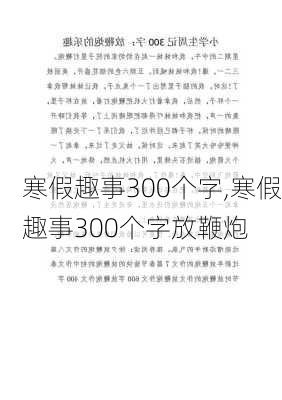 寒假趣事300个字,寒假趣事300个字放鞭炮-第2张图片-星梦范文网