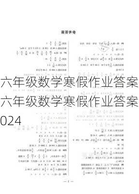 六年级数学寒假作业答案,六年级数学寒假作业答案2024-第2张图片-星梦范文网