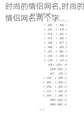 时尚的情侣网名,时尚的情侣网名两个字-第3张图片-星梦范文网