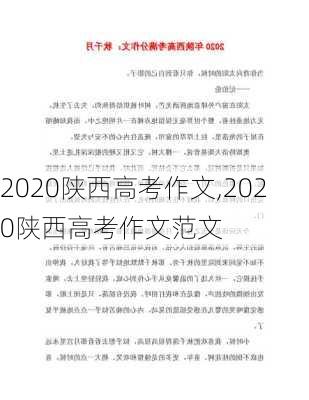 2020陕西高考作文,2020陕西高考作文范文