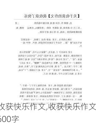 收获快乐作文,收获快乐作文600字-第2张图片-星梦范文网