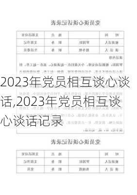 2023年党员相互谈心谈话,2023年党员相互谈心谈话记录