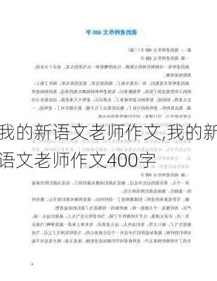 我的新语文老师作文,我的新语文老师作文400字