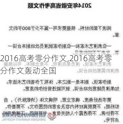 2016高考零分作文,2016高考零分作文轰动全国-第2张图片-星梦范文网