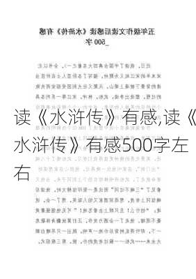 读《水浒传》有感,读《水浒传》有感500字左右-第1张图片-星梦范文网