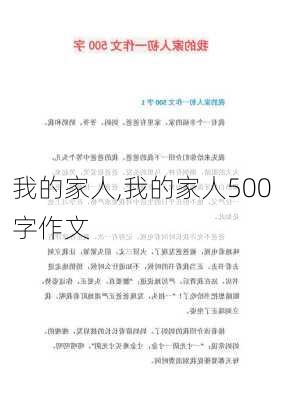 我的家人,我的家人500字作文