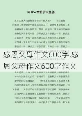 感恩父母作文600字,感恩父母作文600字作文-第2张图片-星梦范文网