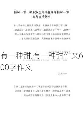 有一种甜,有一种甜作文600字作文-第2张图片-星梦范文网