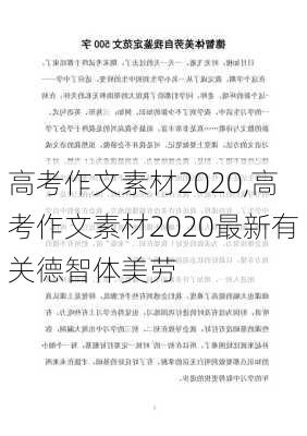 高考作文素材2020,高考作文素材2020最新有关德智体美劳-第1张图片-星梦范文网