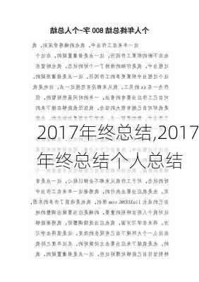 2017年终总结,2017年终总结个人总结-第1张图片-星梦范文网