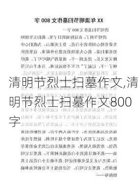 清明节烈士扫墓作文,清明节烈士扫墓作文800字