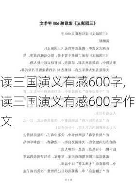 读三国演义有感600字,读三国演义有感600字作文-第2张图片-星梦范文网