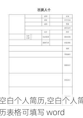空白个人简历,空白个人简历表格可填写 word