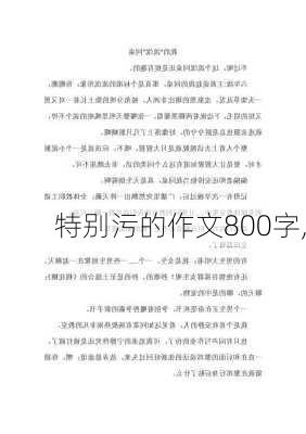 特别污的作文800字,