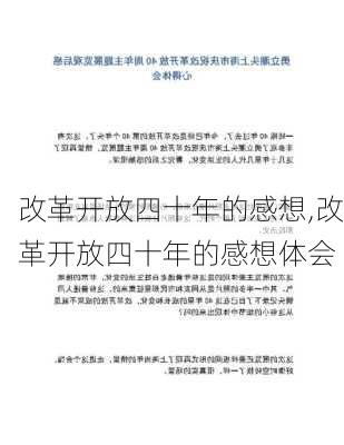 改革开放四十年的感想,改革开放四十年的感想体会-第3张图片-星梦范文网