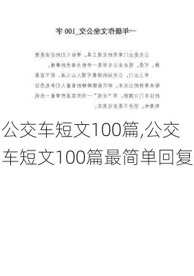 公交车短文100篇,公交车短文100篇最简单回复-第2张图片-星梦范文网