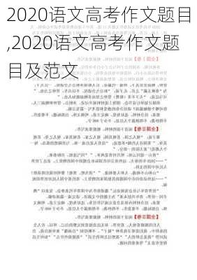 2020语文高考作文题目,2020语文高考作文题目及范文-第2张图片-星梦范文网