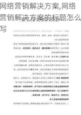 网络营销解决方案,网络营销解决方案的标题怎么写