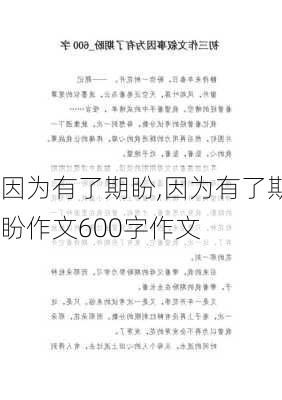 因为有了期盼,因为有了期盼作文600字作文-第2张图片-星梦范文网