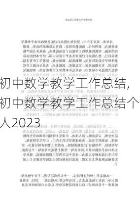 初中数学教学工作总结,初中数学教学工作总结个人2023-第2张图片-星梦范文网