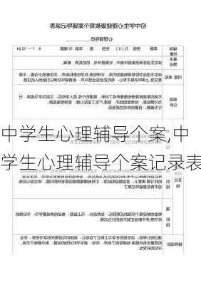 中学生心理辅导个案,中学生心理辅导个案记录表