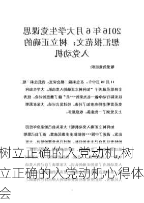 树立正确的入党动机,树立正确的入党动机心得体会