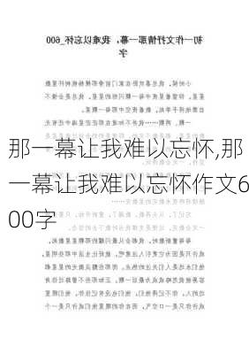 那一幕让我难以忘怀,那一幕让我难以忘怀作文600字-第2张图片-星梦范文网