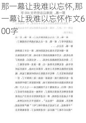 那一幕让我难以忘怀,那一幕让我难以忘怀作文600字-第1张图片-星梦范文网