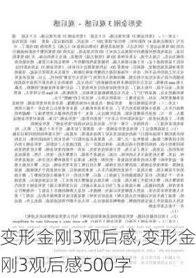 变形金刚3观后感,变形金刚3观后感500字