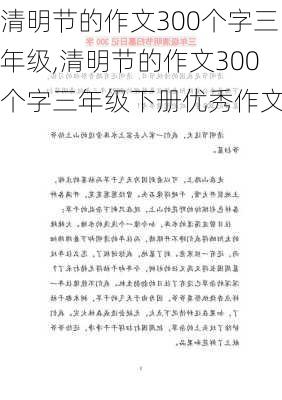 清明节的作文300个字三年级,清明节的作文300个字三年级下册优秀作文