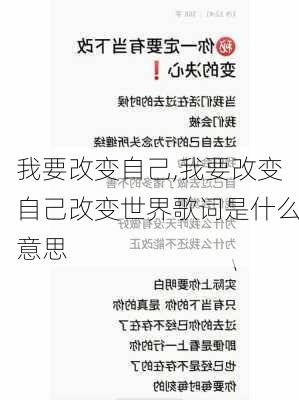 我要改变自己,我要改变自己改变世界歌词是什么意思-第3张图片-星梦范文网