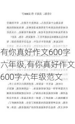 有你真好作文600字六年级,有你真好作文600字六年级范文